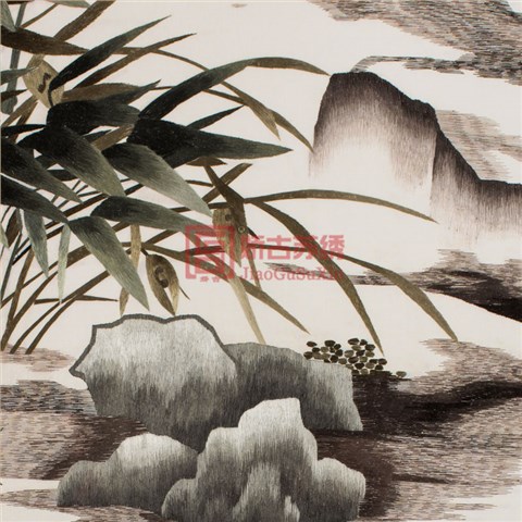 苏州特色手工艺品|双面绣屏风|手工刺绣竹子|厂家直销