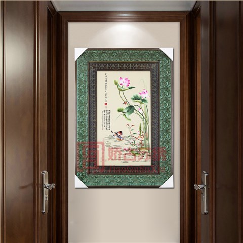 娇古苏绣装饰画|『莲渚文禽图』手工刺绣荷花鸳鸯单面绣送友人新婚礼物装饰画