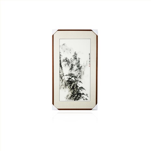 娇古 苏绣成品手工刺绣装饰画 水墨山水客厅玄关卧室装饰挂画精品