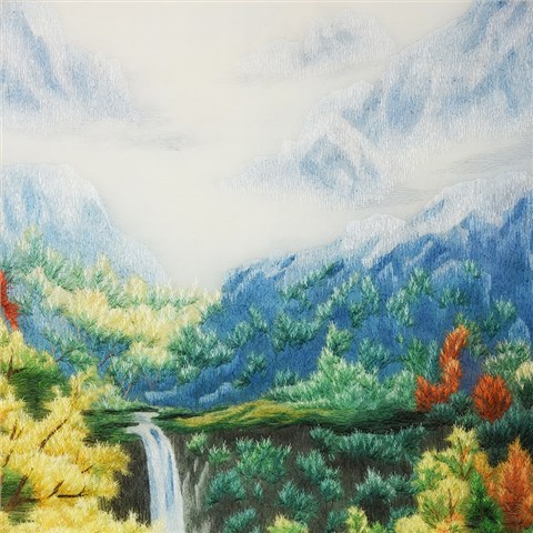 娇古精品苏绣成品挂画纯手工苏州刺绣画客厅装饰画中式画风景山水