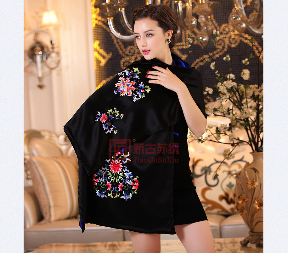 真丝绣花披肩 真丝绣花披肩