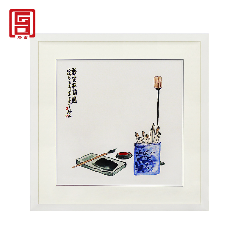 娇古苏绣「文房静物」苏绣书房茶室特色装饰品苏州单面刺绣装饰壁挂画