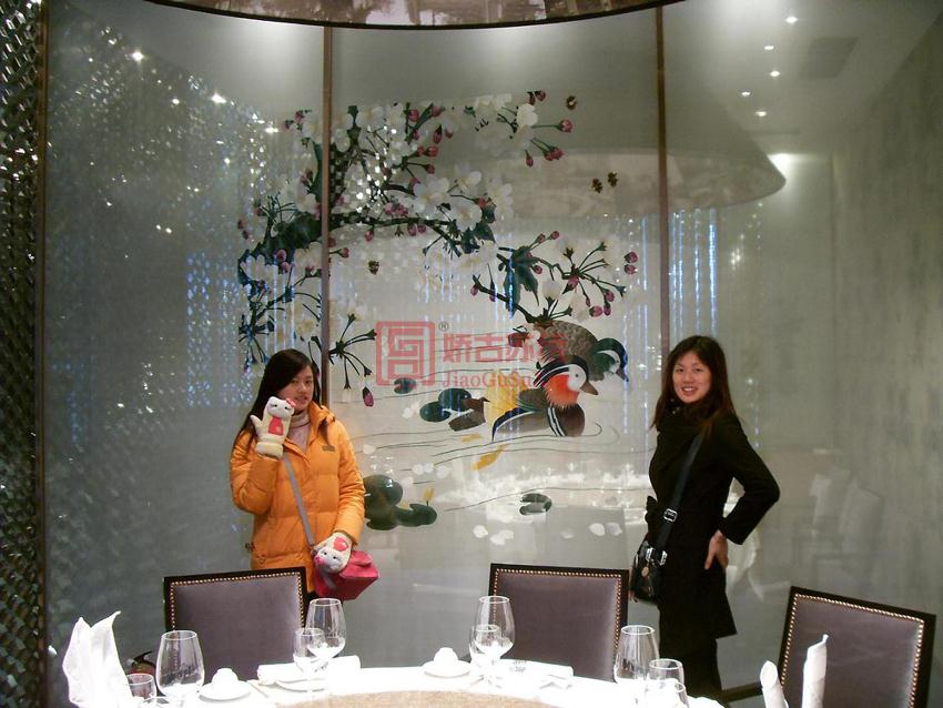 苏浙汇饭店包厢双面绣隔断--上海康业装饰公司订制