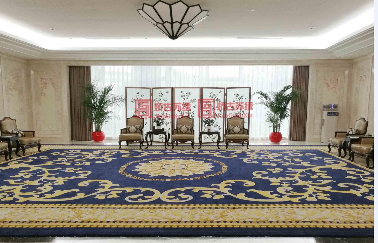中国农业银行定制双面绣隔断-花卉五折叠简约现代风格中式苏绣屏风定制
